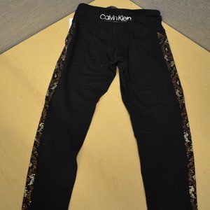 Calvin Klein Black Leggings with Gold Accents